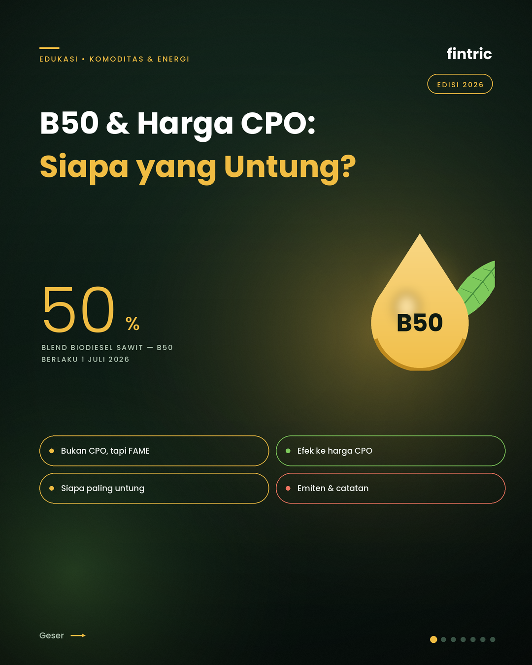 B50 & HARGA CPO — SIAPA YANG UNTUNG