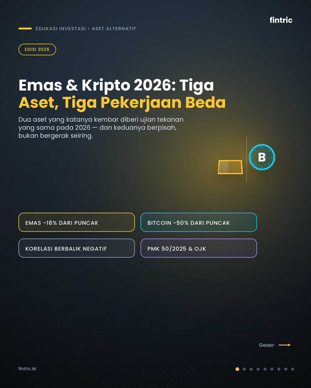 Emas dan Kripto 2026: Tiga Aset, Tiga Pekerjaan yang Berbeda